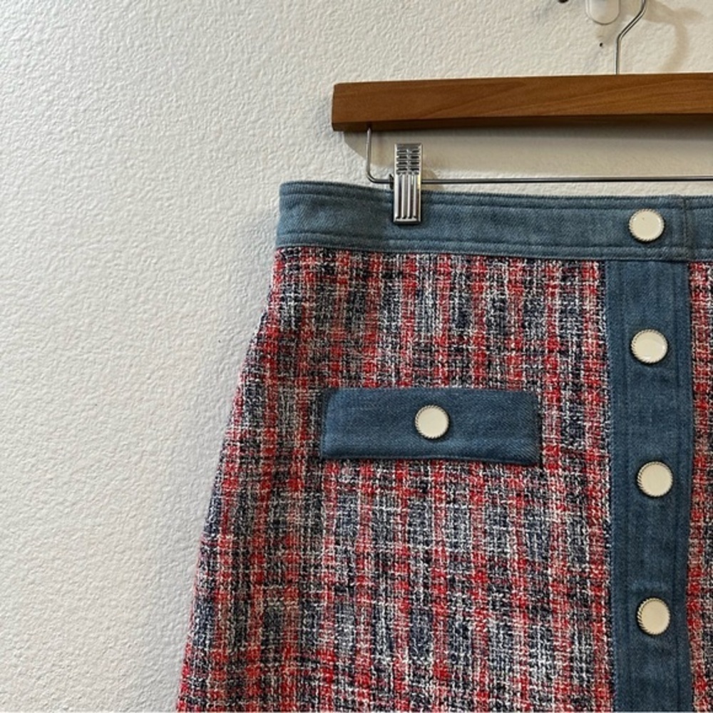 House Of Harlow 1960 Women's Tweed A-Line Mini Skirt Preppy Academia Size‎ 12 - Picture 4 of 11